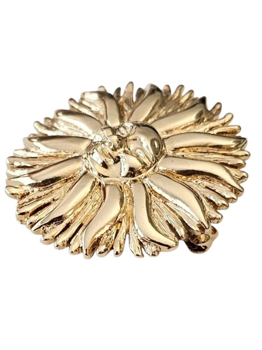 St. John Gold Tone Sun Brooch Signed, J68 - Picture 3 of 7